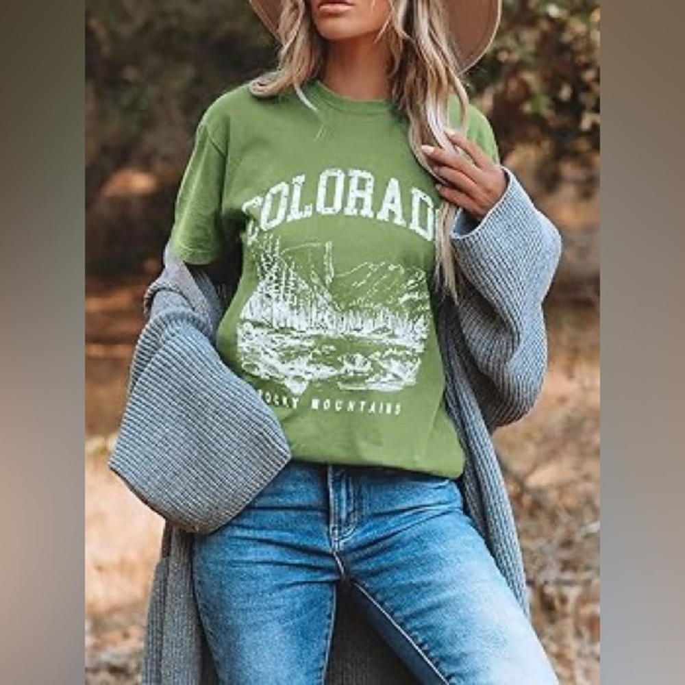 Green Colorado Rocky Mountains T-Shirt